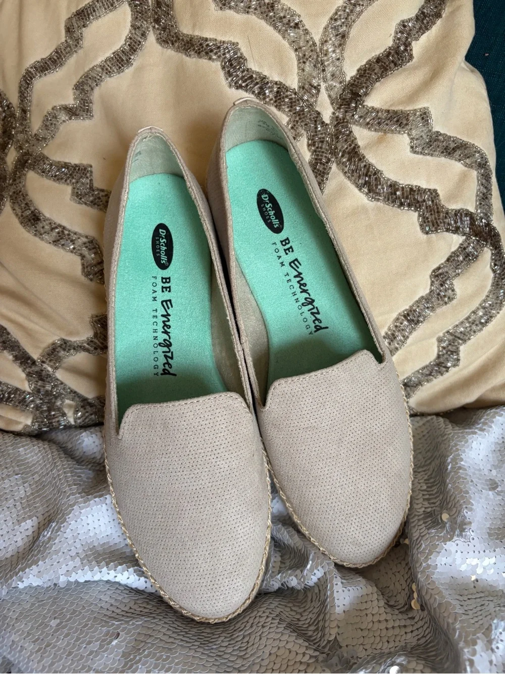 Dr. Scholl's taupe slip-on espadrilles